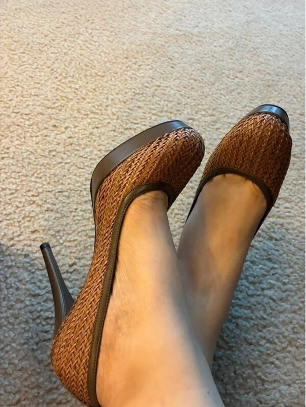 New Stuart Weitzman Laniardswoon Saddle Woven Pumps Size 6.5